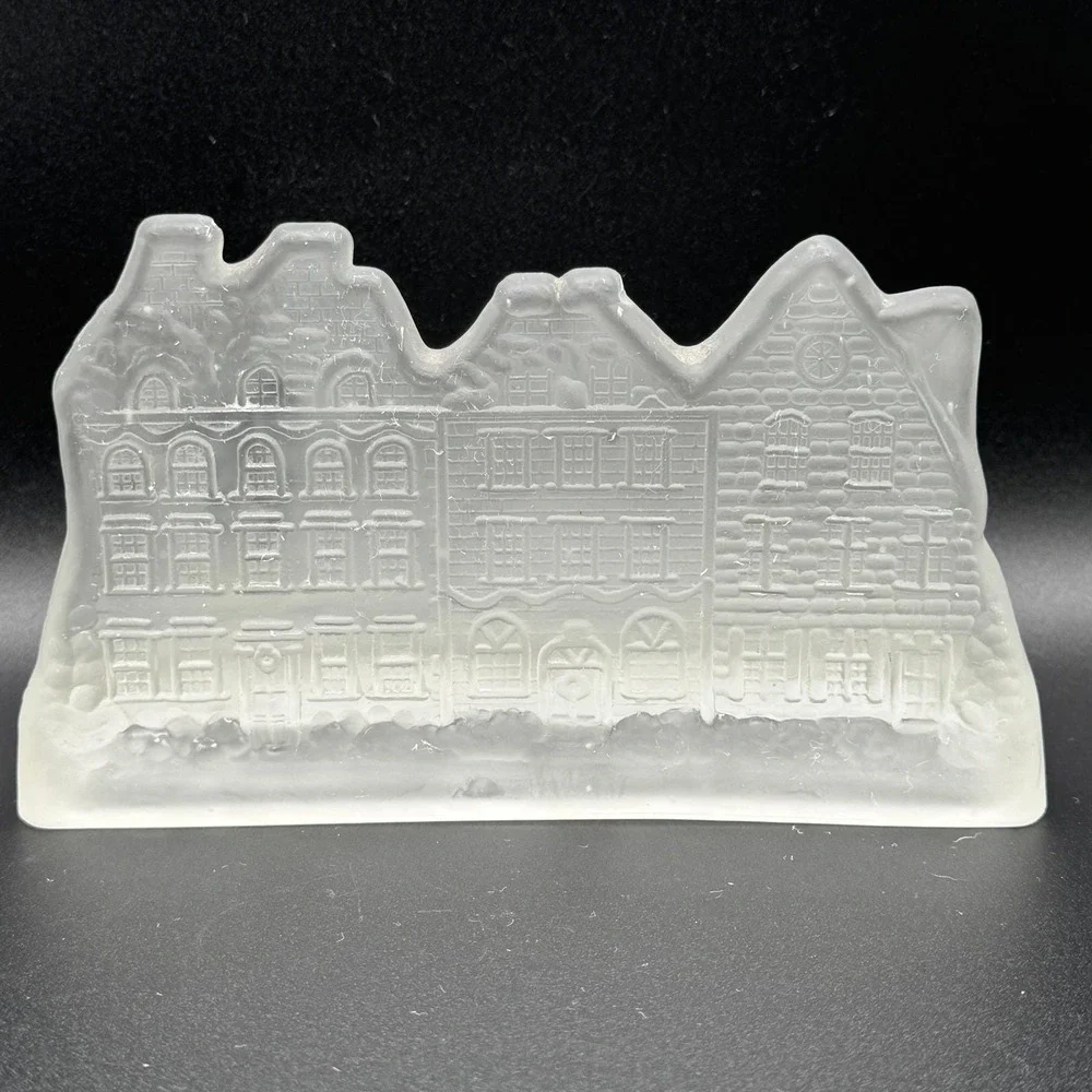 House of Lloyd‎ Vtg. Frosted Crystal Glass Village House Tea Light Candle Holder